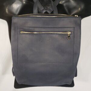 Parker Clay Miramar Leather Backpack Navy Blue